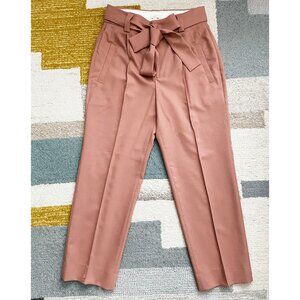 J.Crew Collection Wool Tie Waist Tapered Pleated Pants Blush Pink Size 4 NWOT